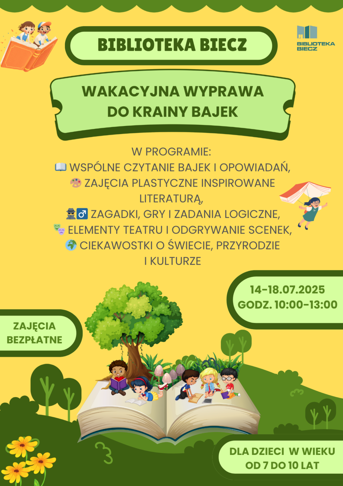 Wakacyjna wyprawa do krainy bajek w Bieczu | halogorlice.info Plakat zapowiadający Wakacyjną wyprawę do krainy bajek