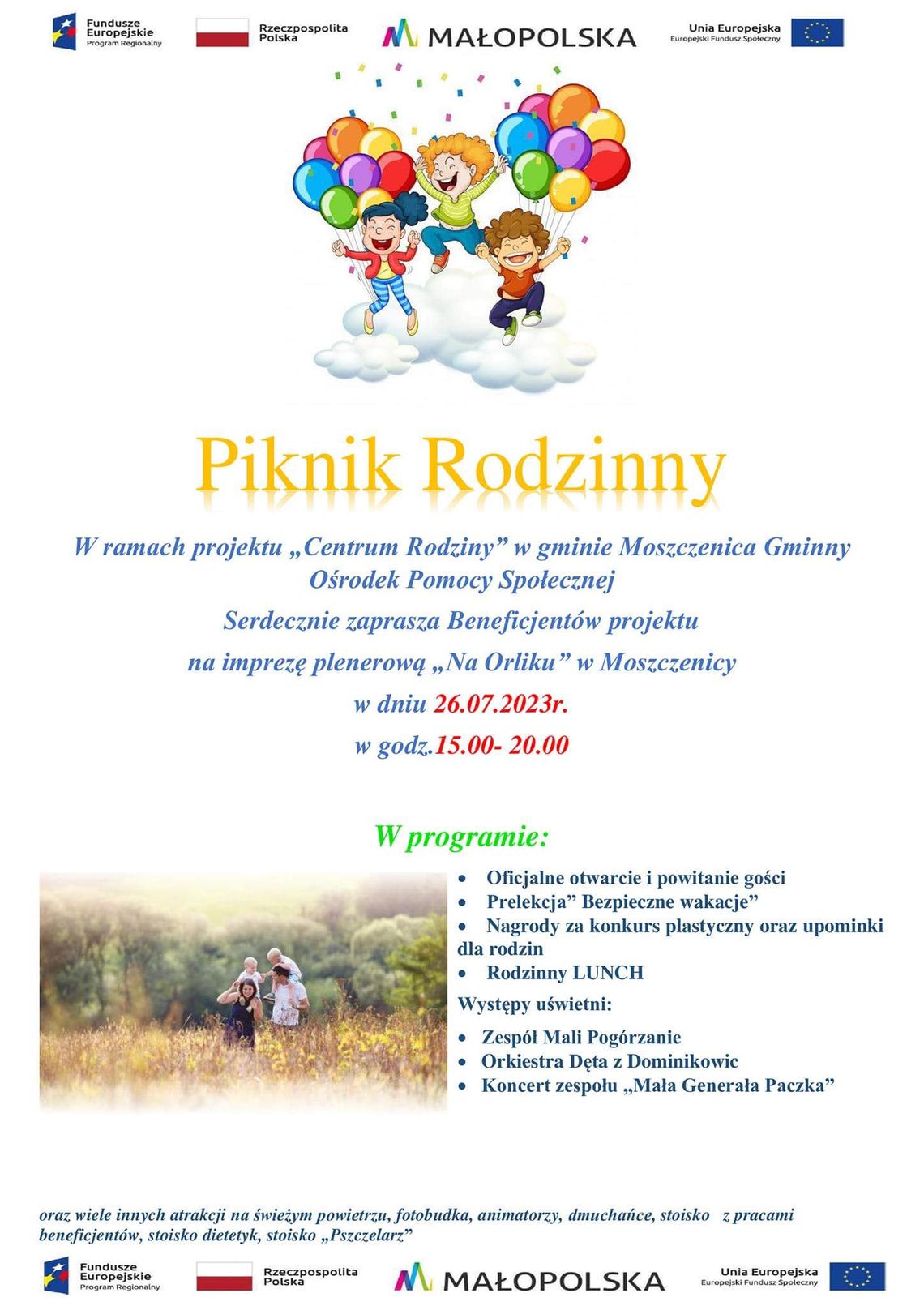 Wakacyjny Piknik Rodzinny – Moszczenica | halogorlice.info Wakacyjny Piknik Rodzinny – Moszczenica | halogorlice.info