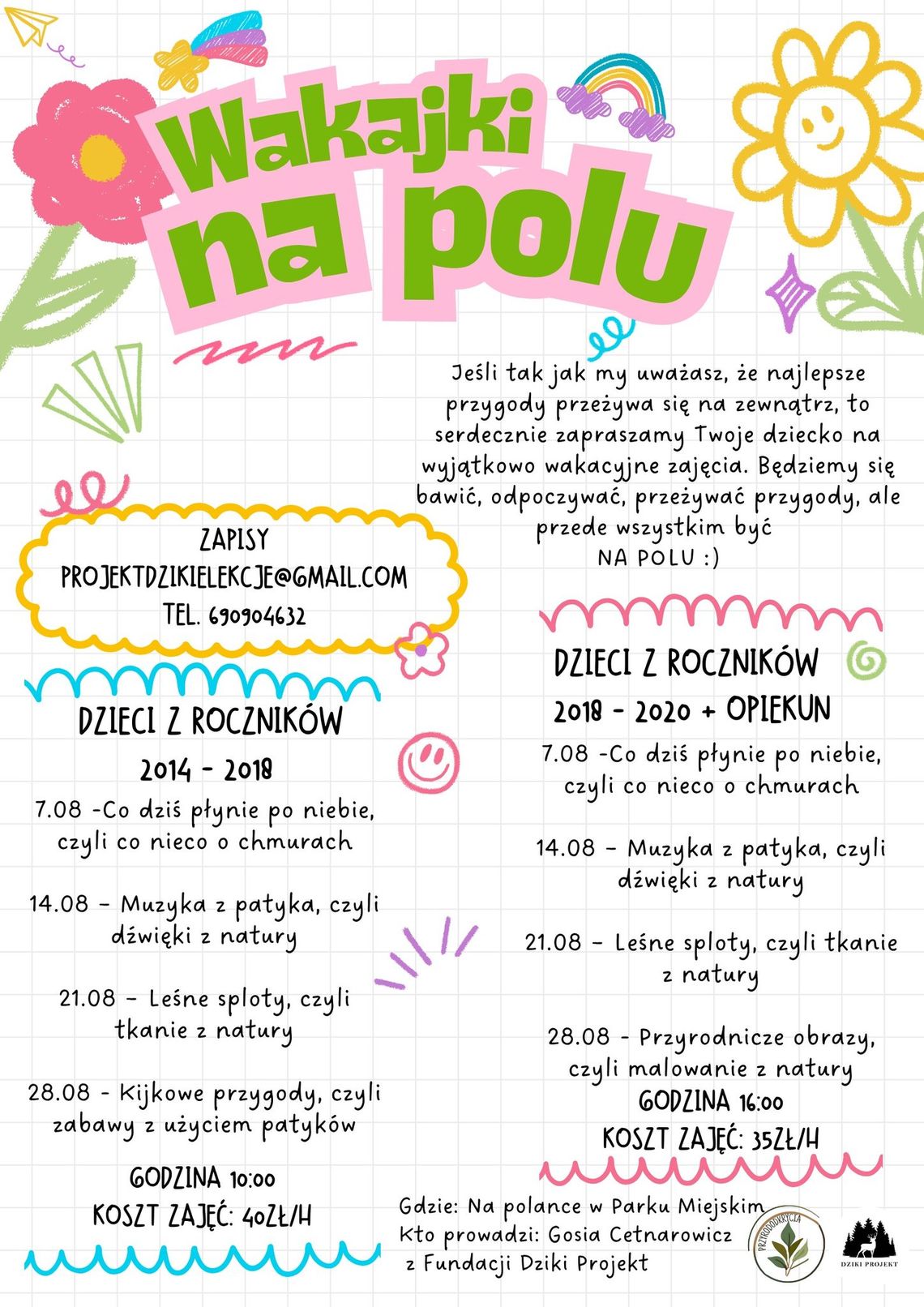 Wakajki na polu z Dzikim Projektem | halogorlice.info Zdjęcie przedstawia plakat promujący Wakajki na polu z Dzikim Projektem
