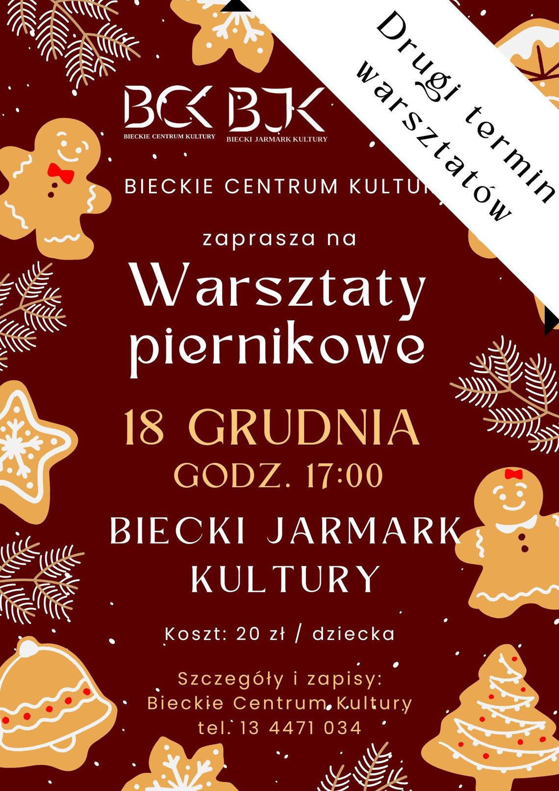Warsztaty piernikowe w Bieczu | zapowiedzi wydarzeń - halogorlice.info Plakat zapowiadający wydarzenie - Warsztaty piernikowe w Bieczu