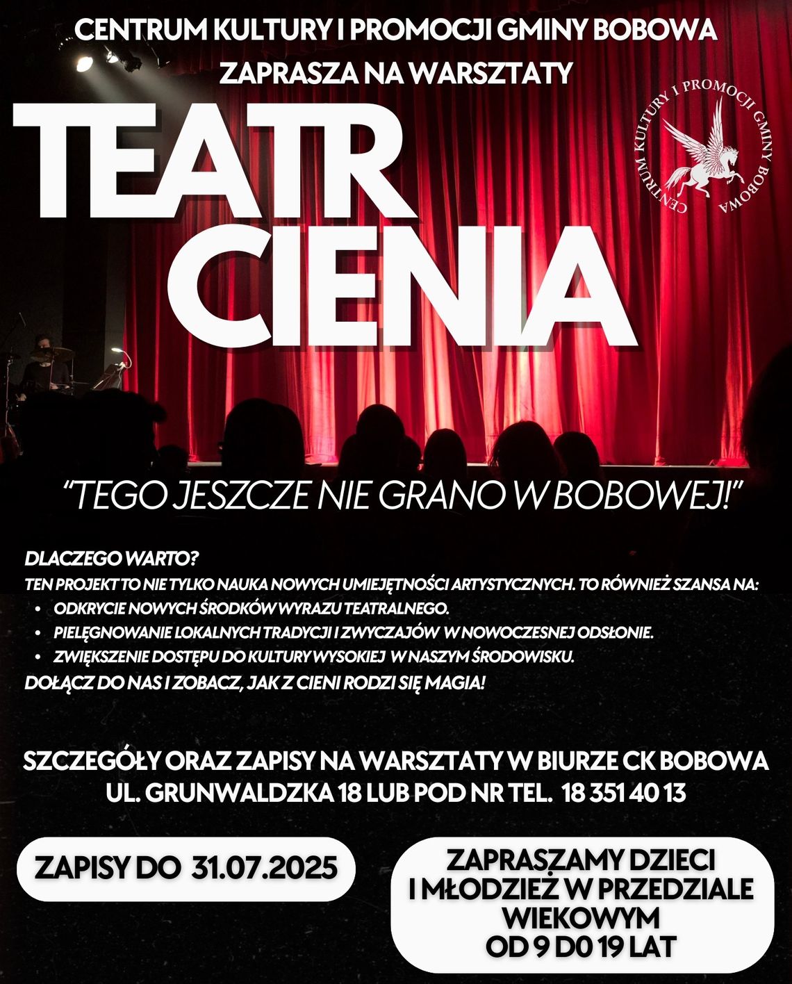 Warsztaty pt. Teatr cienia | halogorlice.info Plakat promujący Warsztaty pt. Teatr cienia