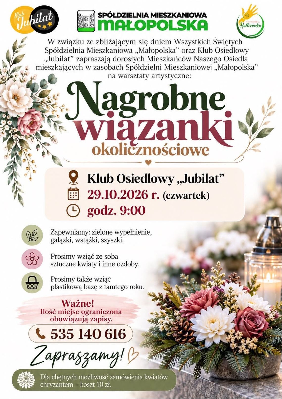 Warsztaty tworzenia wiązanek nagrobnych | zapowiedzi wydarzeń - halogorlice.info Warsztaty tworzenia wiązanek nagrobnych | zapowiedzi wydarzeń - halogorlice.info
