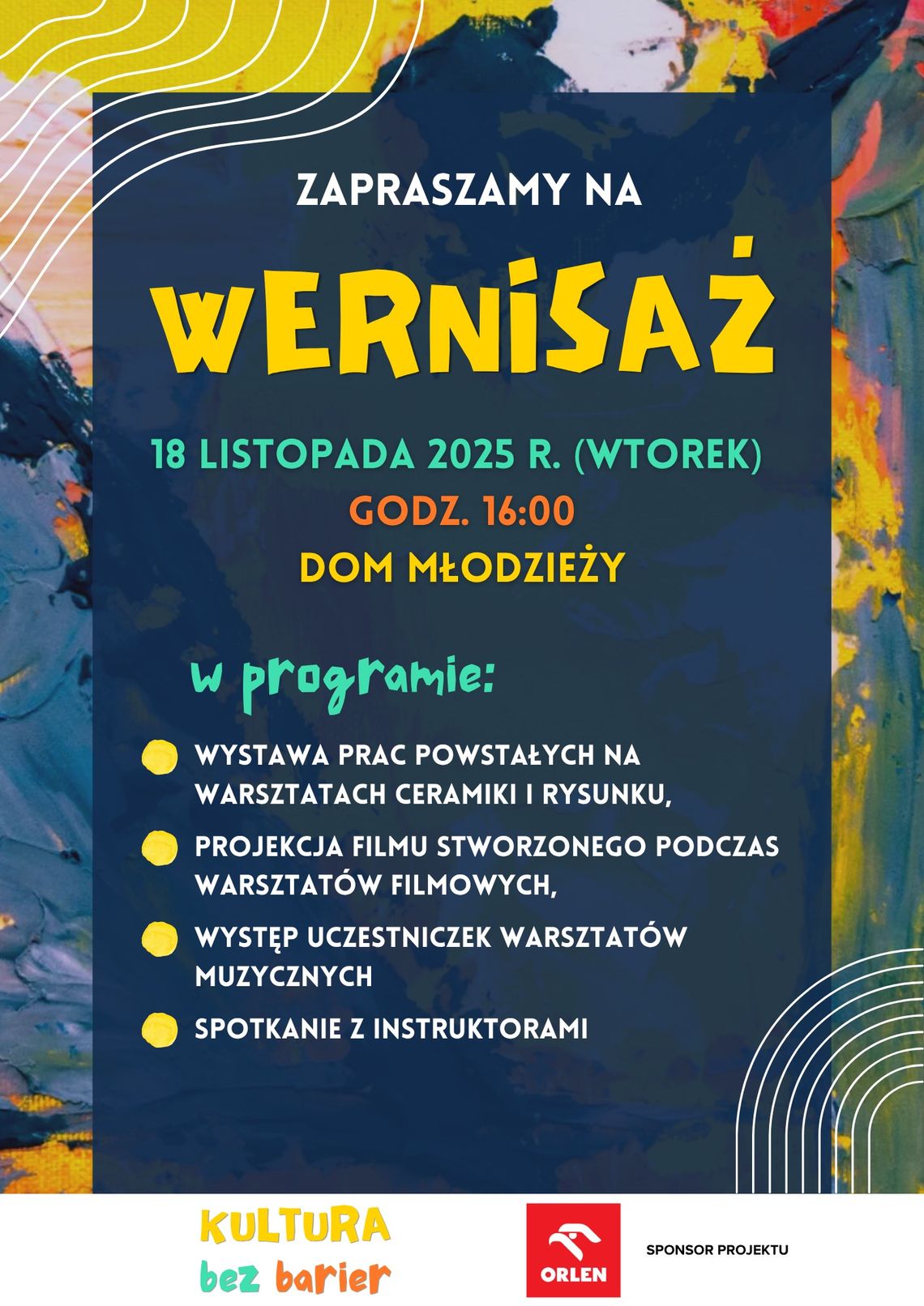 Wernisaż młodych artystów w Moszczenicy | zapowiedzi wydarzeń - halogorlice.info plakat zapowiadający wernisaż młodych artystów w Moszczenicy