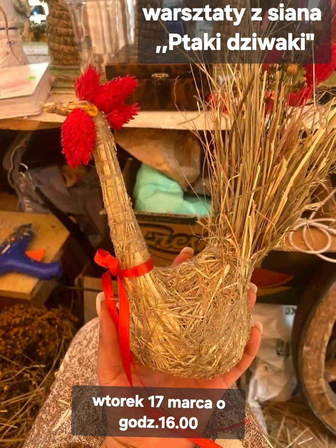 plakat zapowiadający wydarzenie - Wielkanocne warsztaty w GOK Sękowa