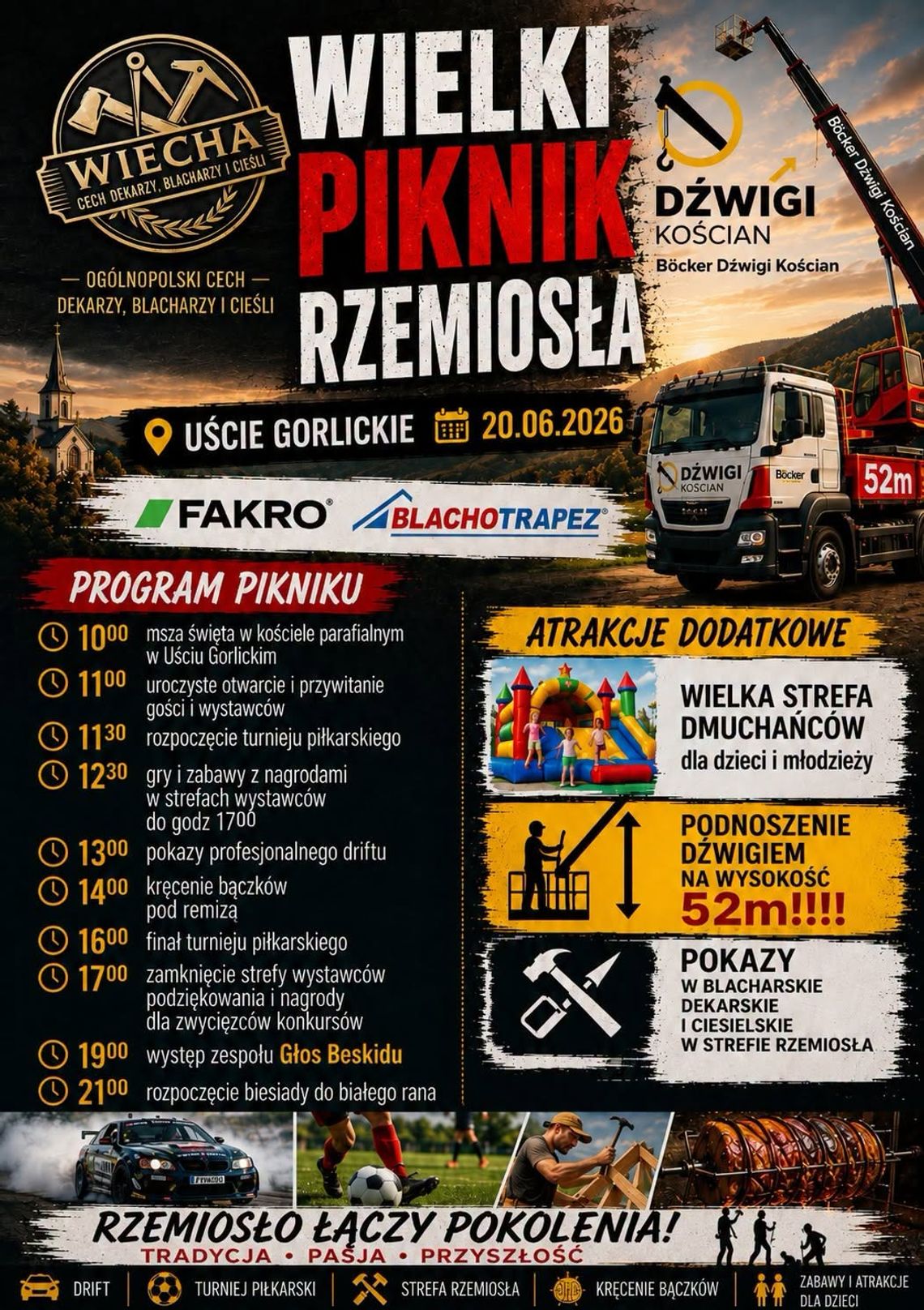 Wielki Piknik Rzemiosła w Uściu Gorlickim | zapowiedzi wydarzeń - halogorlice.info Zdjęcie przedstawia plakat zapowiadający wydarzenie -