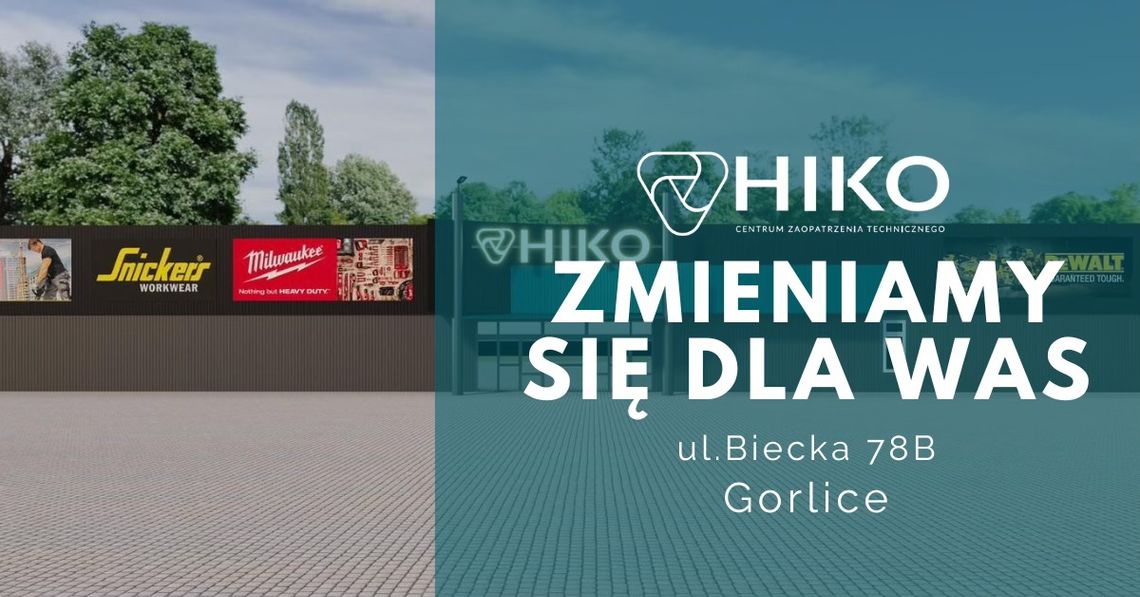 Zdjęcie przedstawia plakat promujący wydarzenie Wielkie otwarcie sklepu HIKO