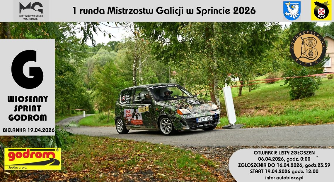 zdjęcie przedstawia plakat promujacy wydarzenie - Wiosenny Sprint GODROM