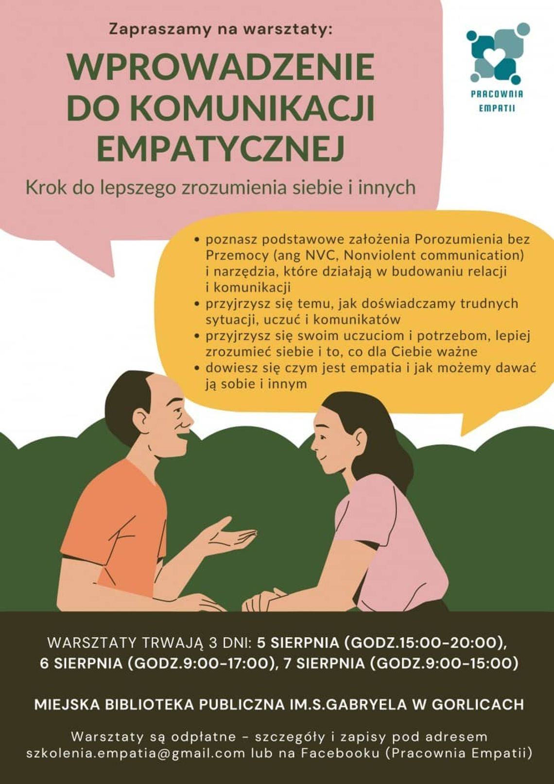 Wprowadzenie do komunikacji empatycznej – warsztaty | zapowiedzi imprez – halogorlice.info