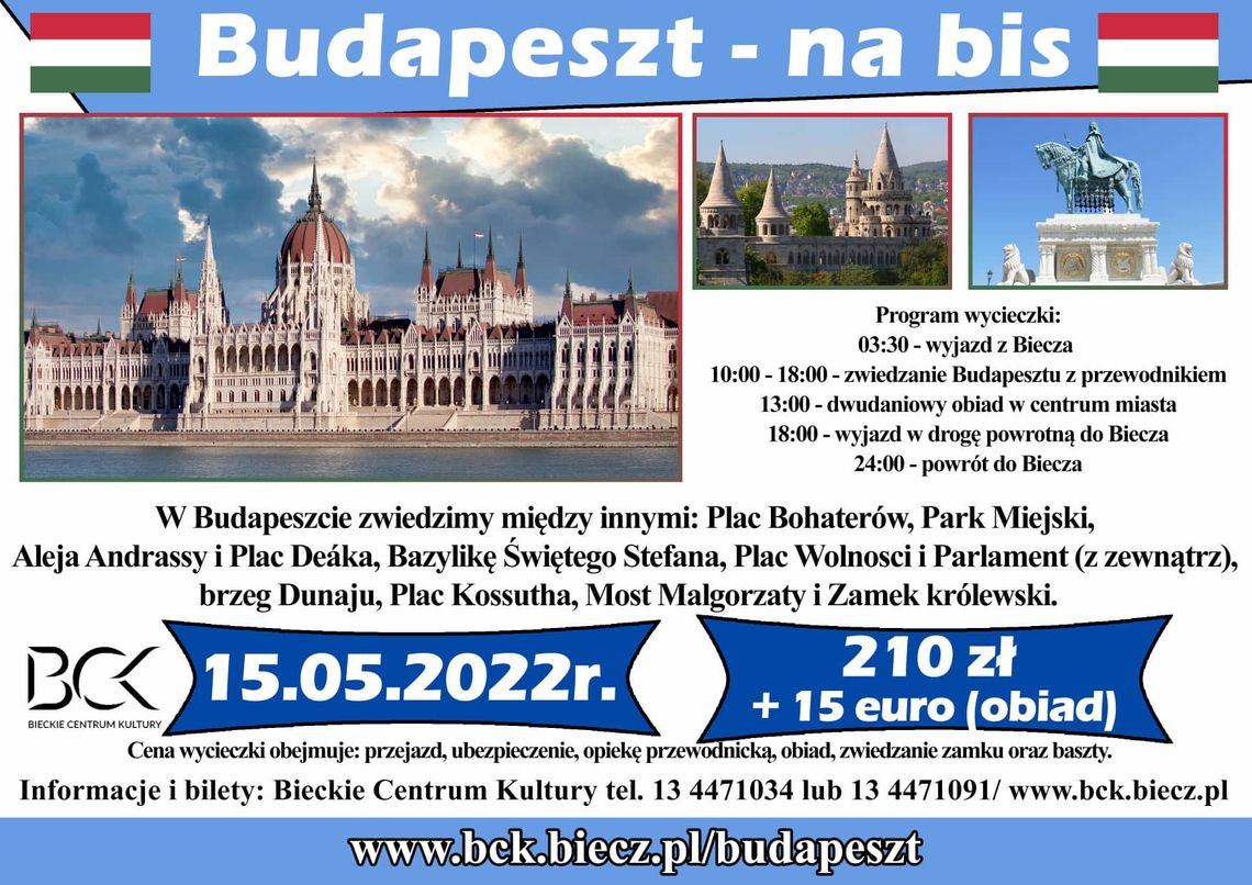 Wycieczka – Budapeszt na BIS – BCK Biecz | zapowiedzi imprez – halogorlice.info