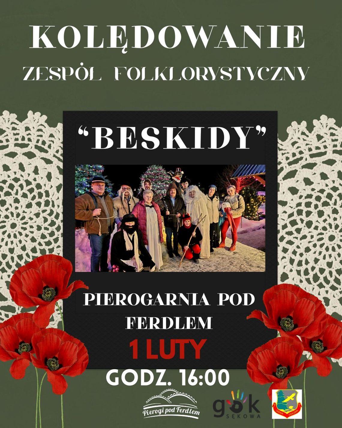 plakat zapowiadający wydarzenie - Wyjątkowe Kolędowanie w Wapiennem