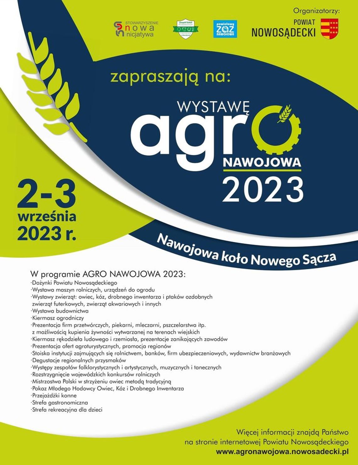 Wystawa AGRO NAWOJOWA 2023 i Dożynki Powiatu Nowosądeckiego | halogorlice.info