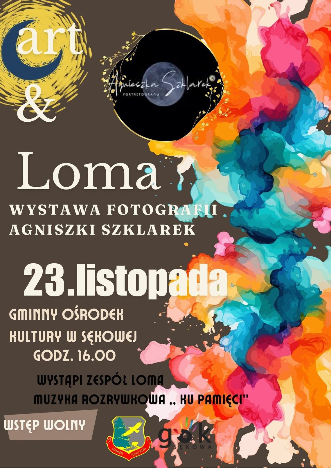 Plakat zapowiadający wydarzenie - Wystawa Fotografii Agnieszki Szklarek