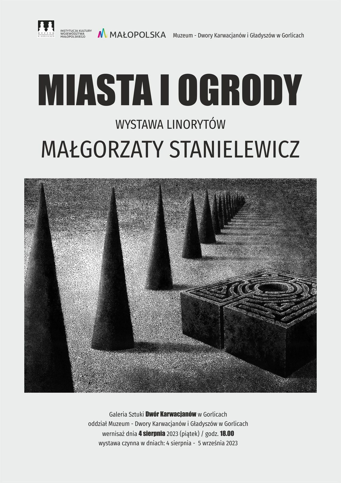 Wystawa linorytów Małgorzaty Stanielewicz – MIASTA I OGRODY | halogorlice.info