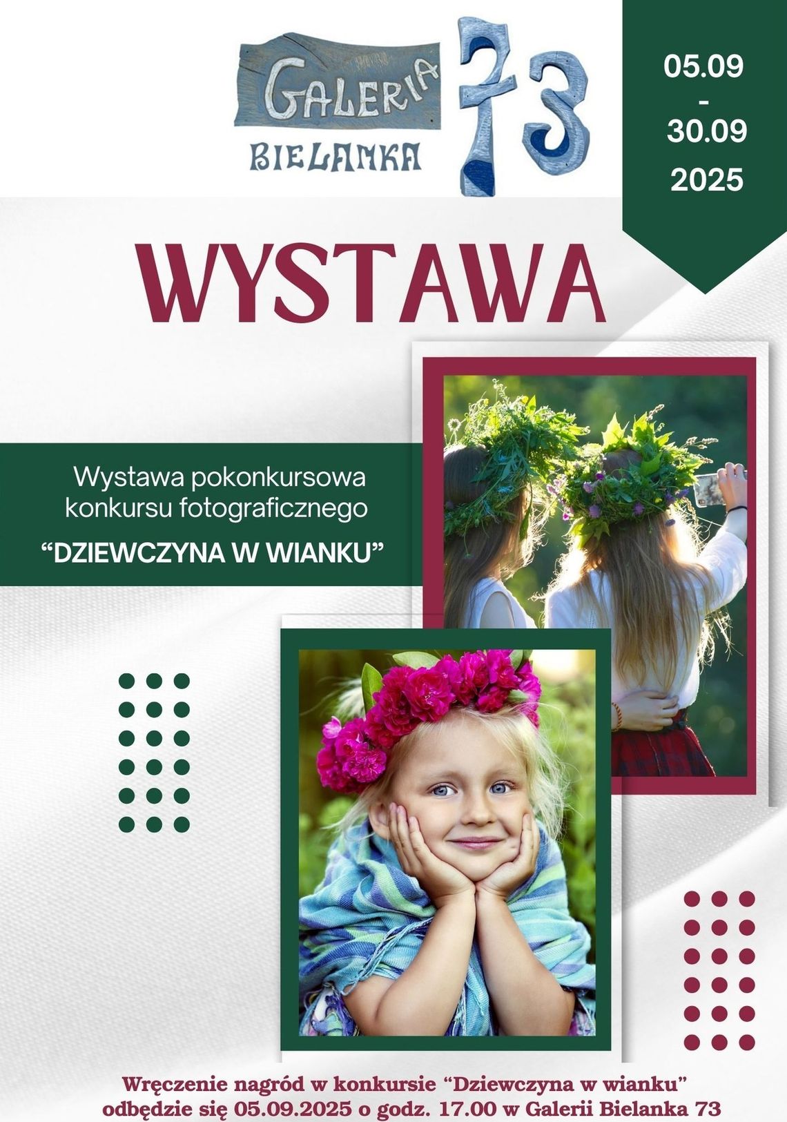Wystawa pokonkursowa pt. Dziewczyna w wianku | halogorlice.info Zdjęcie przedstawia plakat promujący wydarzenie Wystawa pokonkursowa pt. Dziewczyna w wianku