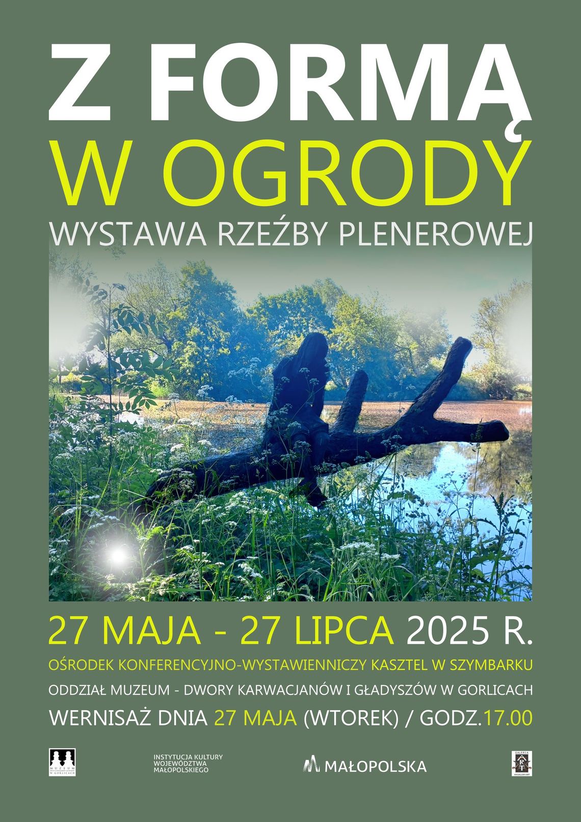 Wystawa rzeźby plenerowej: Z formą w ogrody | halogorlice.info Plakat zapowiadający wydarzenie Wystawa rzeźby plenerowej: Z formą w ogrody