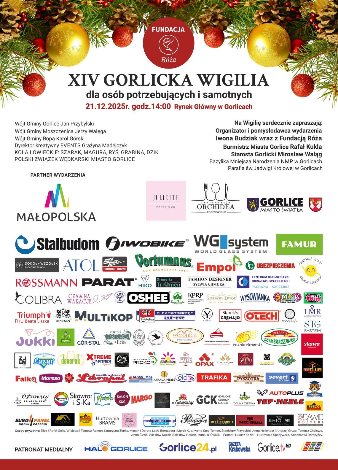 Plakat zapowiadający wydarzenie -  XIV Gorlicka Wigilia