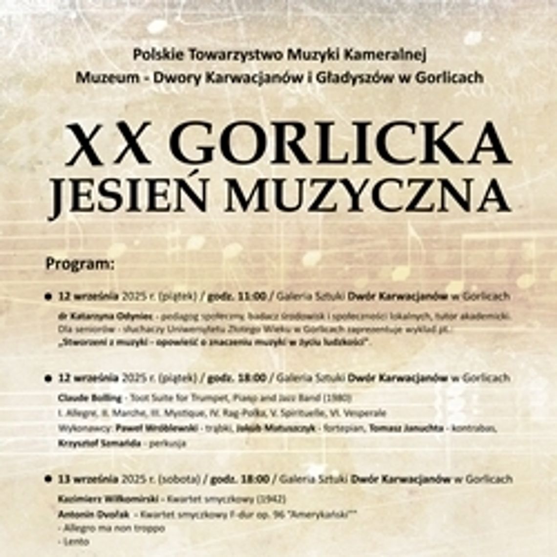 XX Gorlicka Jesień Muzyczna | zapowiedzi wydarzeń - halogorlice.info