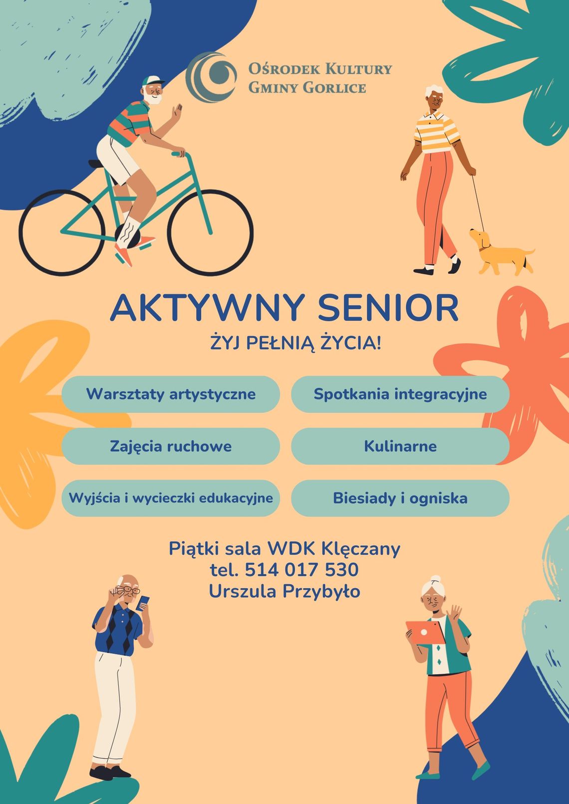 Zajęcia: Aktywny senior | halogorlice.info Zdjęcie przedstawia plakat promujący wydarzenie Zajęcia: Aktywny senior