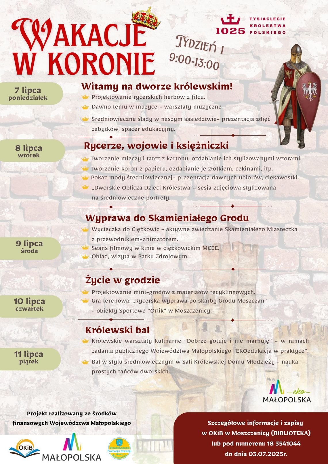 Zajęcia wakacyjne w Moszczenicy: Wakacje w Koronie | halogorlice.info Plakat zapowiadający Zajęcia wakacyjne w Moszczenicy