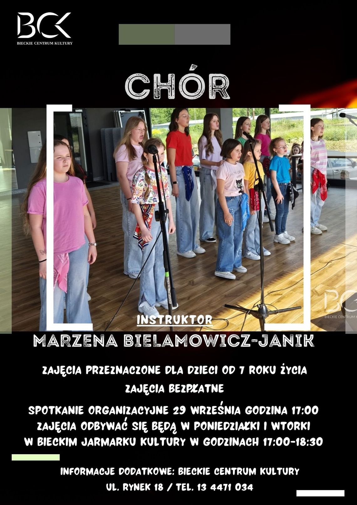 Zajęcia z chóru w Bieczu | halogorlice.info Zdjęcie przedstawia plakat promujący wydarzenie Zajęcia z chóru w Bieczu