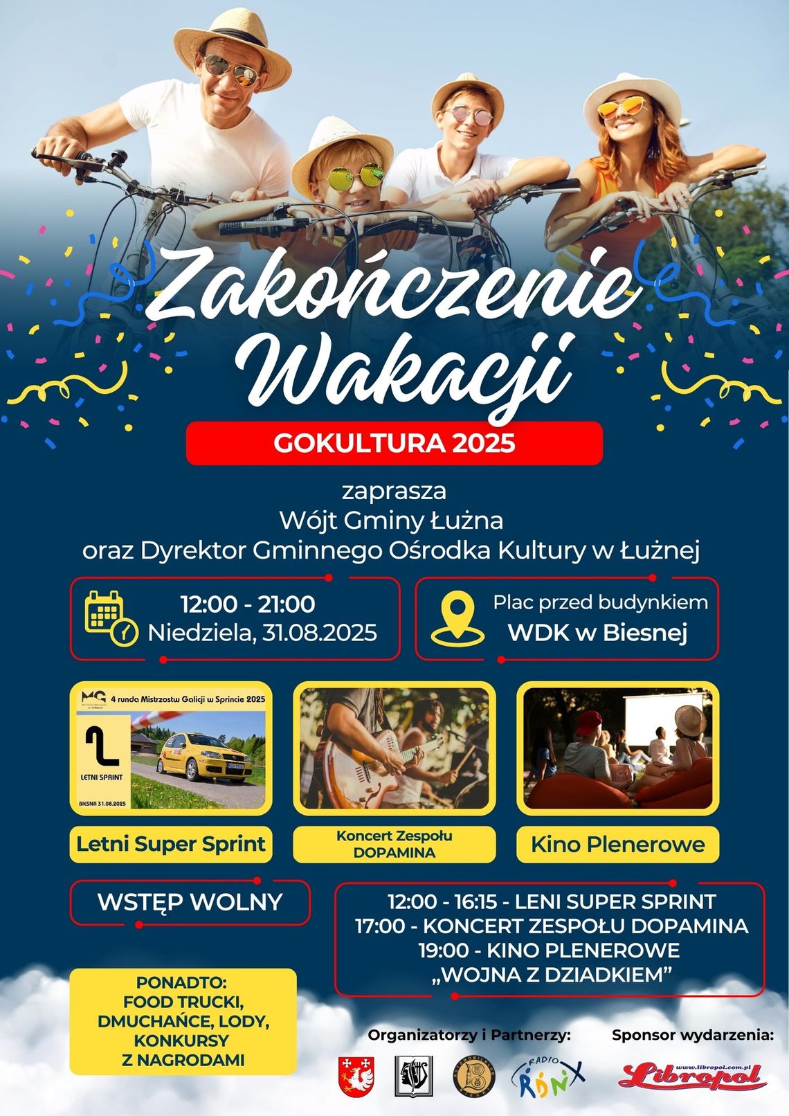 Zakończenie wakacji w Biesnej | halogorlice.info Zdjęcie przedstawia plakat promujący wydarzenie Zakończenie wakacji w Biesnej