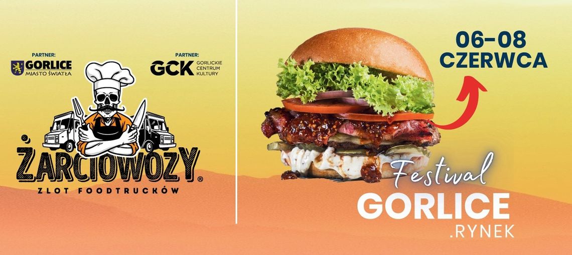 Żarciowozy w Gorlicach | halogorlice.info Plakat zapowiadający wydarzenie Żarciowozy w Gorlicach