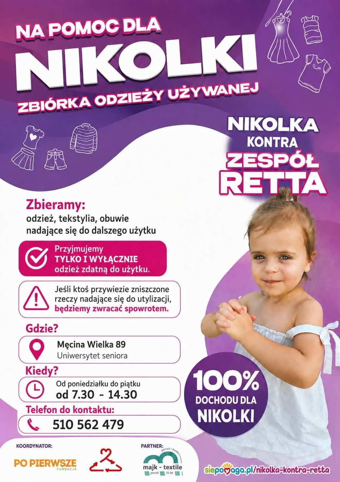 Zbiórka odzieży dla Nikolki | zapowiedzi wydarzeń - halogorlice.info