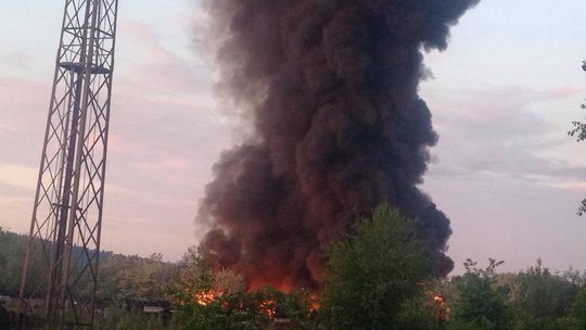 Pożar składowiska śmieci, dym widać było z kilkunastu kilometrów