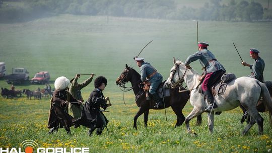 Sękowa. Widok ze wzgórza na działania wojenne.