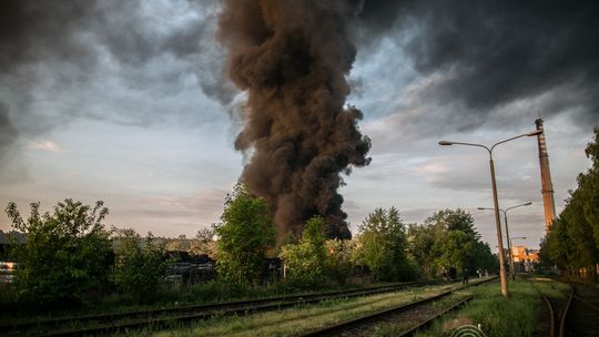 Pożar składowiska śmieci, dym widać było z kilkunastu kilometrów