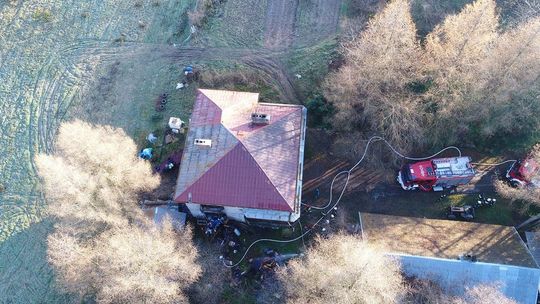 Pożar zabudowań w Głębokiej