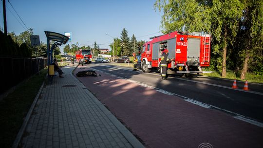 Dominikowice. Zderzenie skutera i osobówki. Jedna osoba ranna.