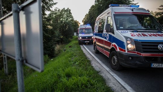 Zdarzenie drogowe na ulicy Dukielskiej. Motocykl w rowie.