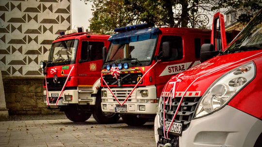 Przekazanie wozów strażackich w Bieczu (30 września 2023)