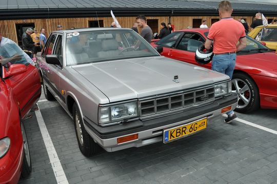 samochody i motocykle i ich kierowcy biorący udział w zlocie samochodowym