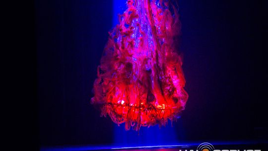 zdjęcie przedstawia dzieci na wózkach występujących na scenie GCK Gorlice