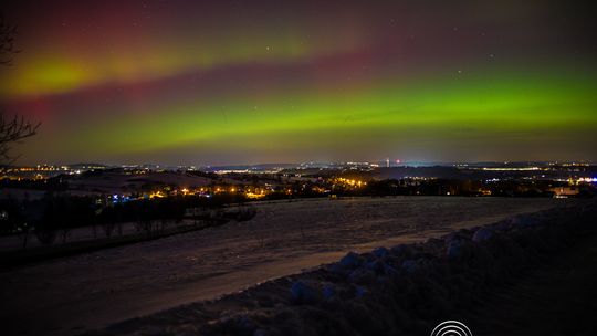Zorza polarna nad powiatem gorlickim (19 stycznia 2026)