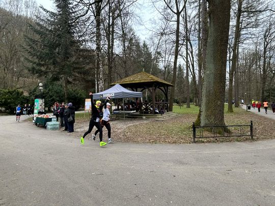 zdjęcie przedstawia biegające osoby po parku w Gorlicach