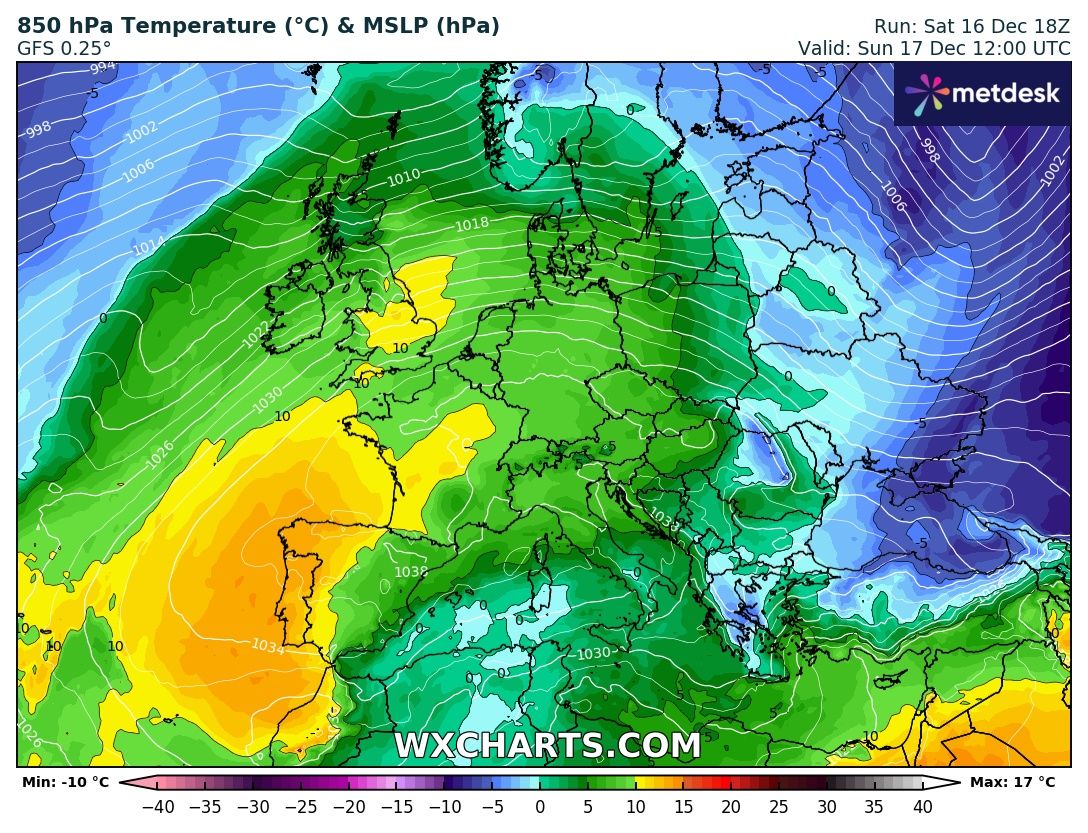 mapa pogody europy