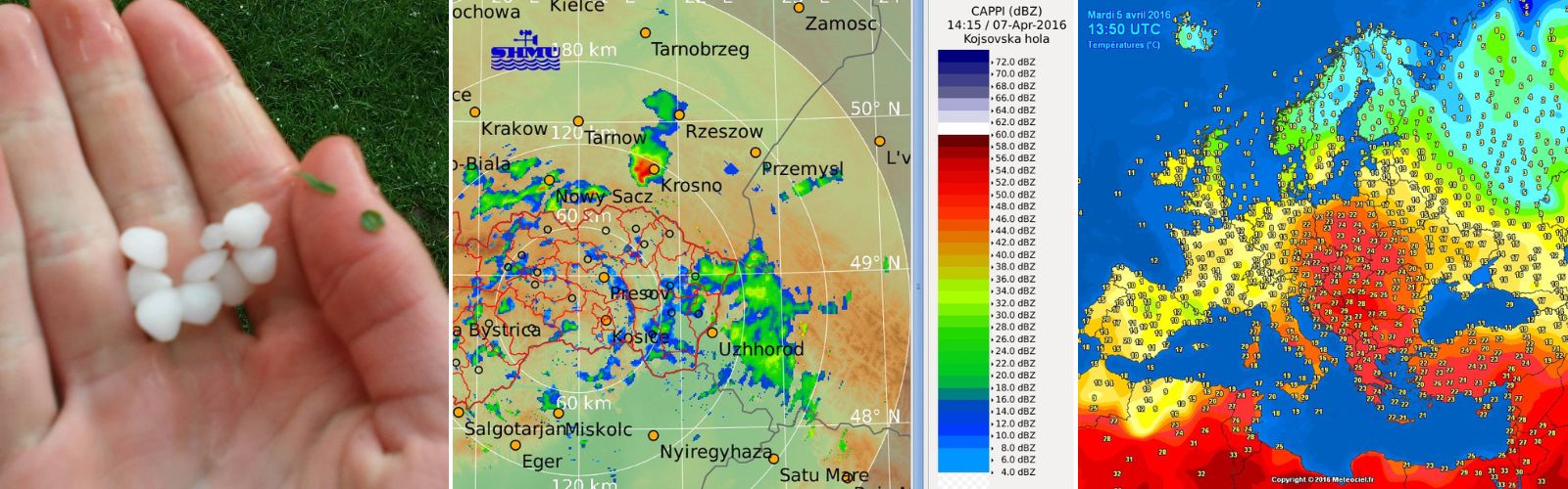 gradziny w Moszczenicy, zdjęcie mojego autorstwa wykonane 7 kwietnia 2016 roku, temperatura powietrza zmierzona w Europie 5 kwietnia 2016 roku o 15.50 CES