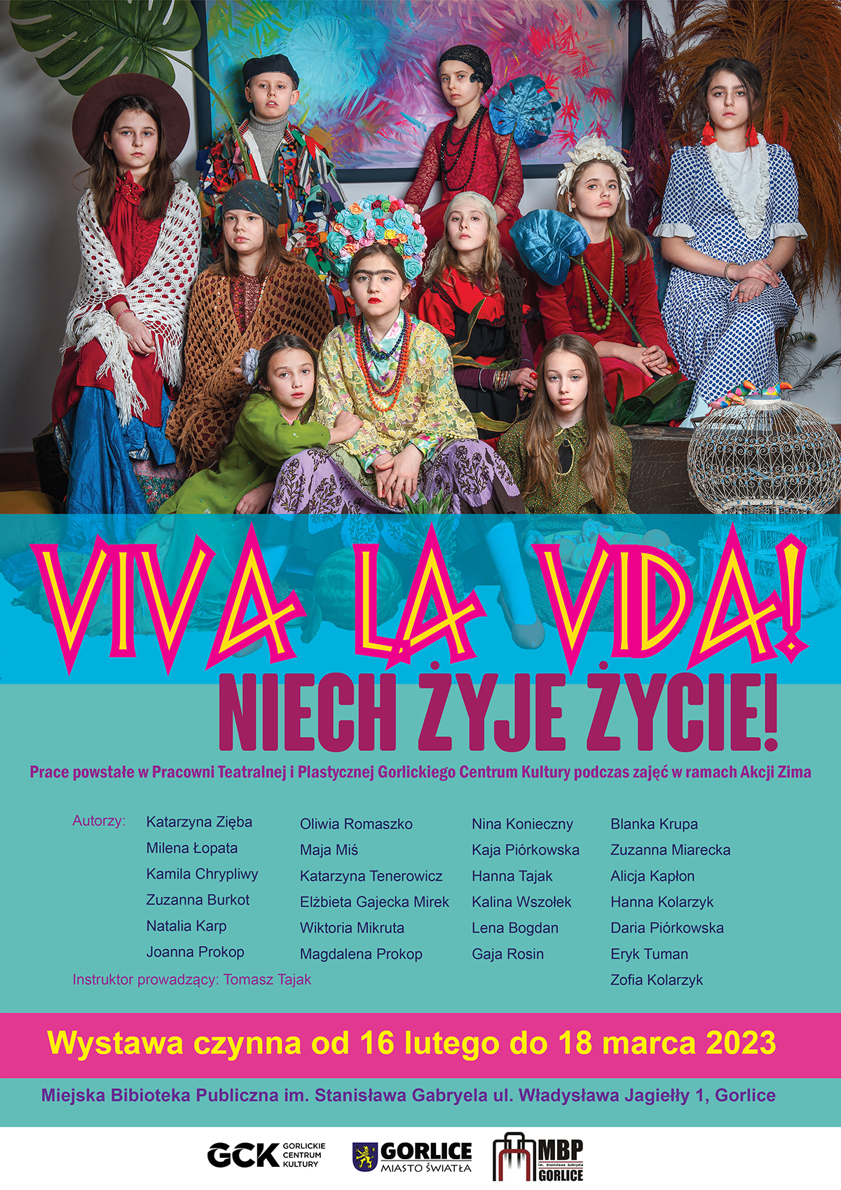 Viva la Vida! wystawa prac Pracowni Teatralnej i Plastycznej Gorlickiego Centrum Kultury podczas zajęć w ramach Akcji Zima