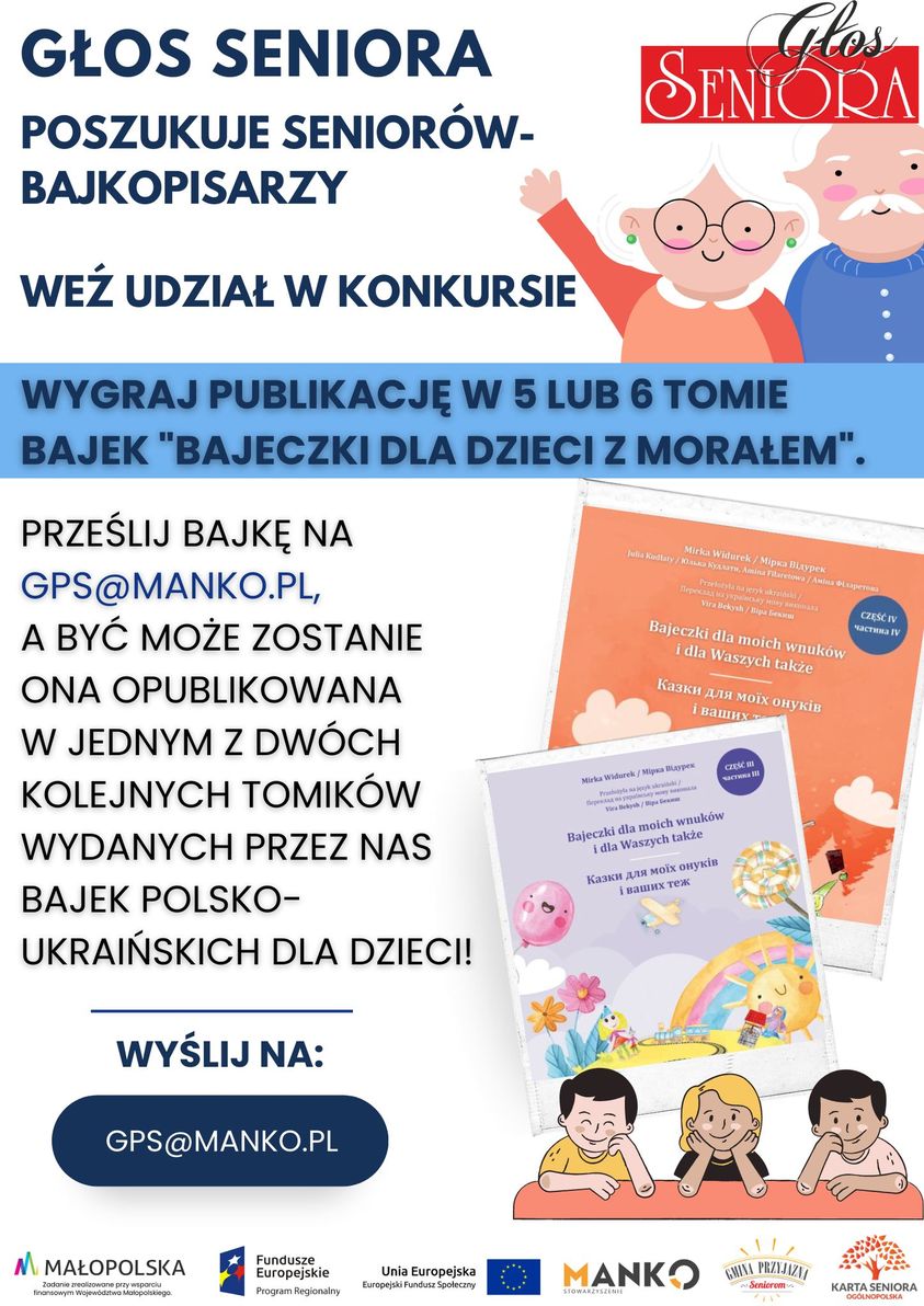 Zachęcamy do dzielenia się z nami Państwa twórczością i wspólnego stworzenia 5 i 6 tomu bajek „Bajeczki dla dzieci z morałem”!